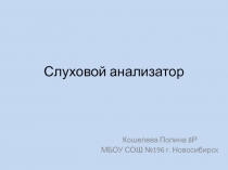 Презентация по биологии на тему Анализаторы. Строение и функции слухового анализатора (8 класс)