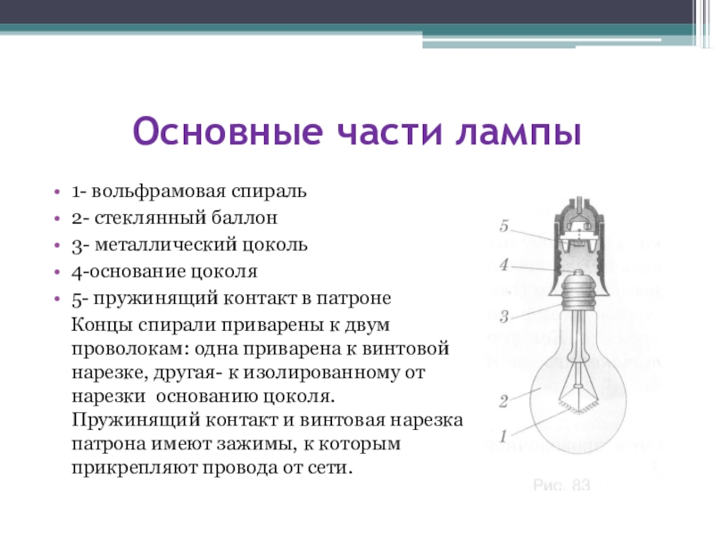 Презентация на тему лампа накаливания по физике