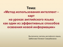Презентация Интеллекткарта для обучающихся в начальной школе