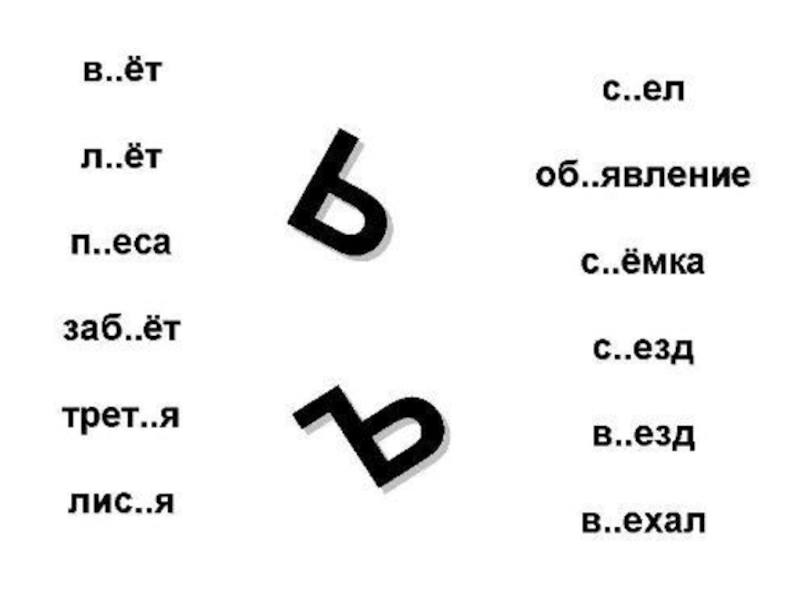 Ь знак и ъ знак 1 класс презентация