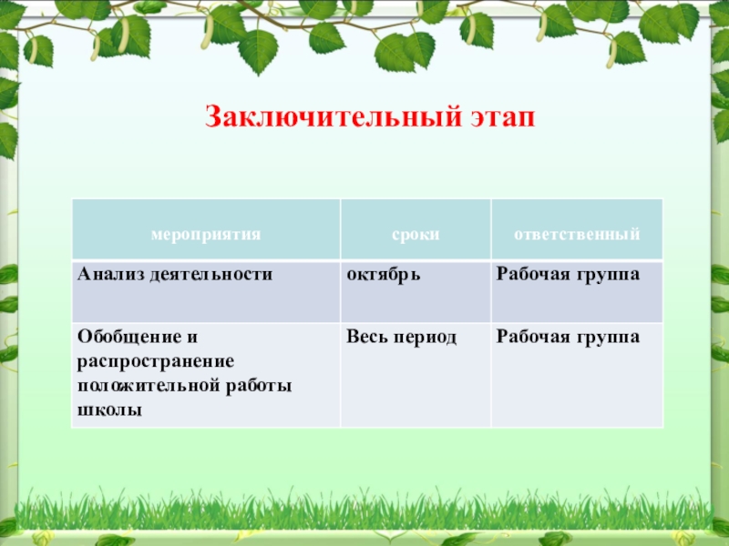 Проект заключительный этап