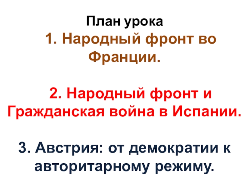 Борьба с фашизмом народный фронт во франции и испании презентация 10 класс