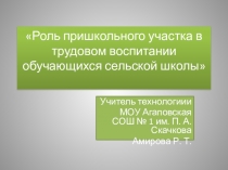 Презентация к выступлению на районном семинаре на тему  Роль пришкольного участка в трудовом воспитании обучающихся сельской школы