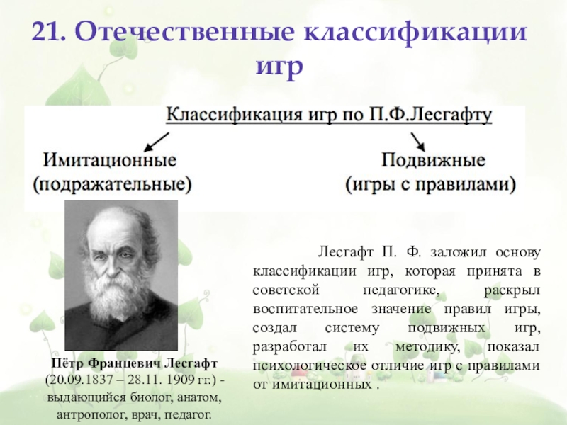 Классификация ученых. Классификация детских игр Лесгафта. П Ф Лесгафт классификация игр. Классификация подвижных игр предложенная п.ф Лесгафтом по. Отечественные классификации игр Лесгафт.