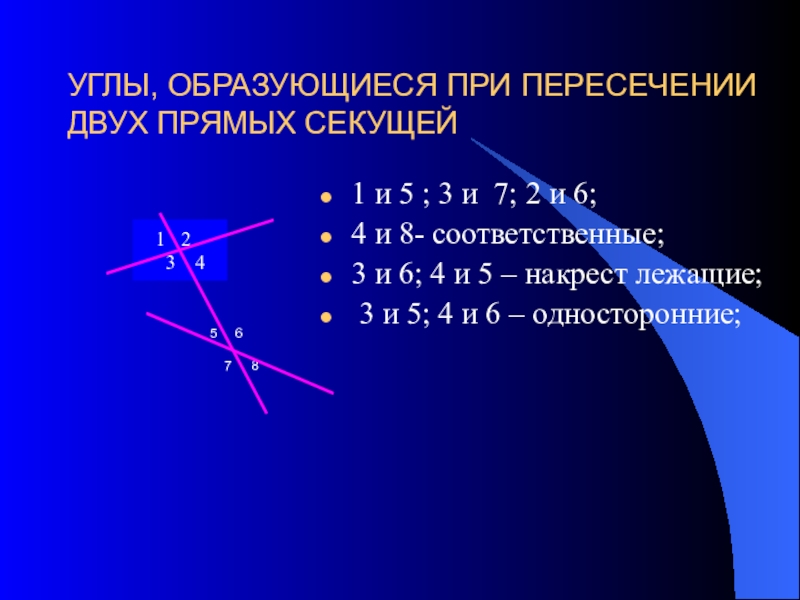 Секущая образует углы. Углы образованные при пересечении двух прямых секущей. Углы при пересечении двух прямых секущей. Углы образующиеся при пересечении двух прямых секущей. Углы при пересечении двух прямых.