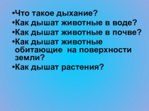 Презентация по теме ; Дыхание растений