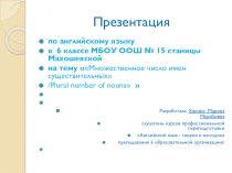 Презентация по английскому языку на тему  Множественное число имен существительных