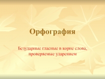 Презентация по русскому языку на тему Безударные гласные в корне слова