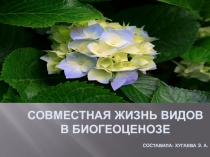 Презентация по биологии на тему Совместная жизнь видов в биогеоценозе (10 класс)