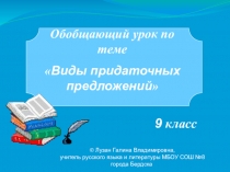 Презентация Виды придаточных предложений