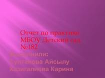 Презентация по информатике на тему Отчёт по практике в детском саду.