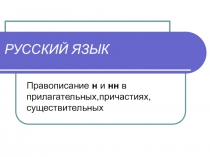 Презентация по русскому языку  Н и НН в разных частях речи