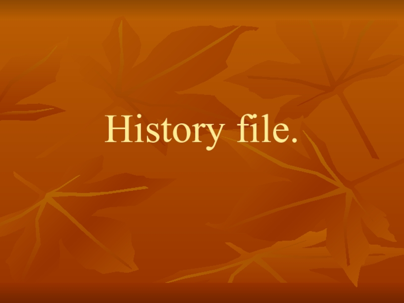 History file проект по английскому