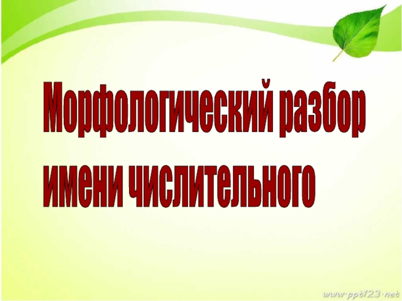 Презентация по русскому языку Морфологический разбор имени числительного