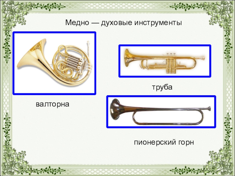 Духовые инструменты музыкальные медные названия и фото