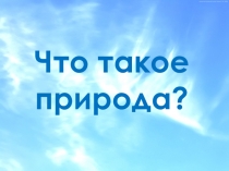 Презентация Что такое природа?