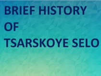 Презентация по внеурочной деятельности на тему История Царского Села