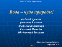 Презентация к проектной работе  Вода - чудо природы!