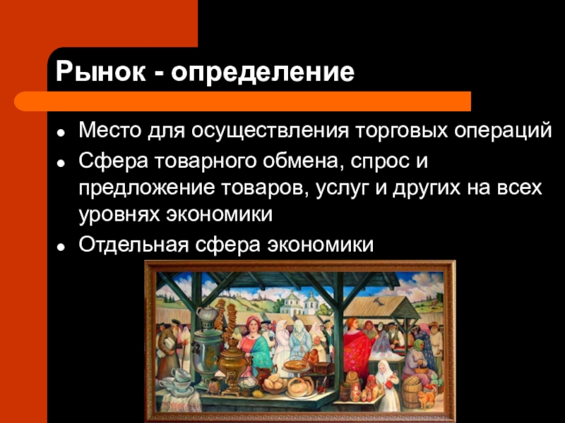 Виды рынков обществознание 9 класс презентация