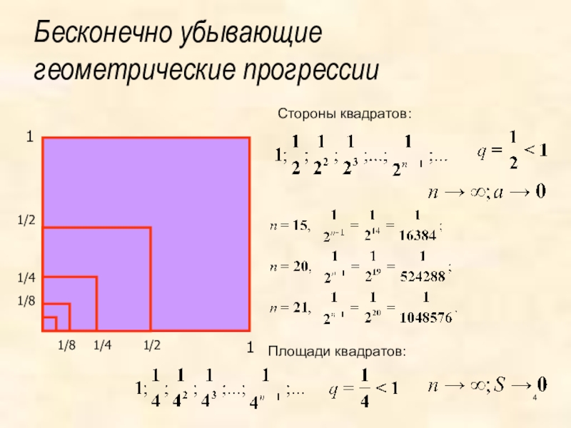 Бесконечная геометрическая прогрессия картинки