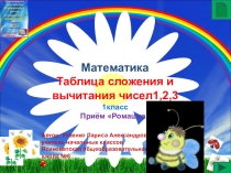 Презентация по математике на тему Таблица сложения и вычитания чисел 1, 2, 3 (1 класс)