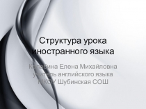 Презентация Специфика урока иностранного языка