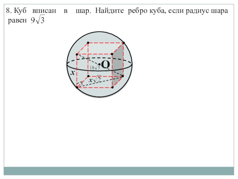 В куб вписан шар найдите объем