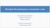 Проект по улицам Калининграда