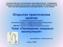 Презентация к открытому уроку по теме Зондовые манипуляции