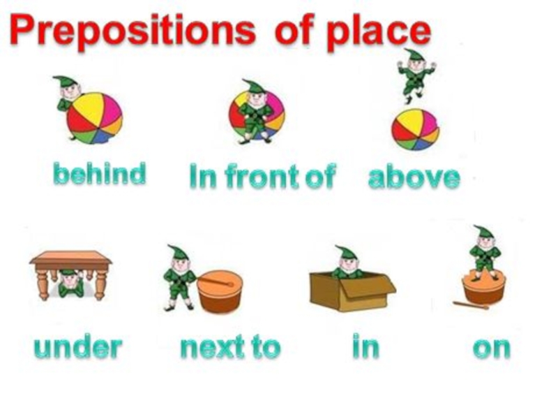 Prepositions of place under