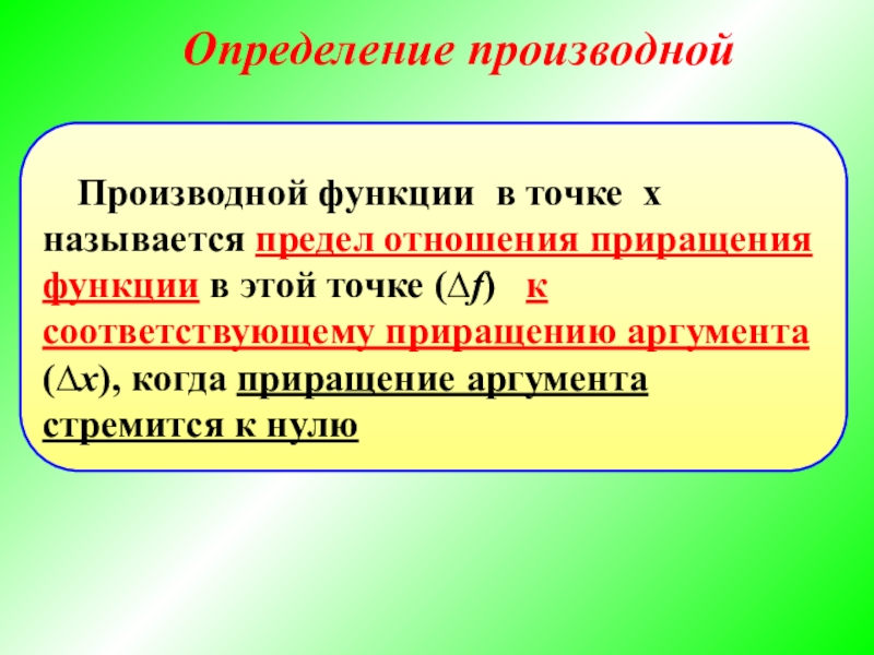 Определение производной 11 класс колягин презентация