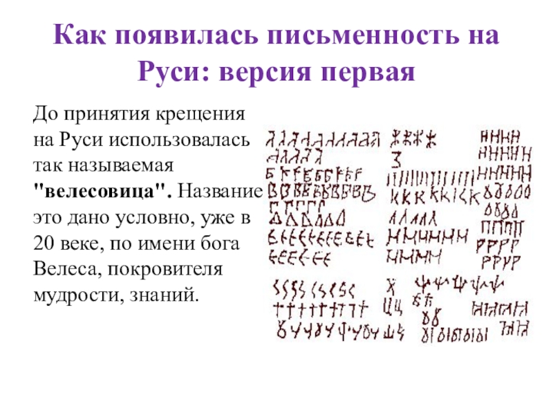 Как появилась письменность презентация 1 класс