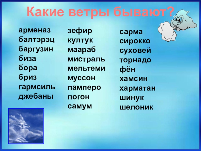 Ветры бывают. Какой бывает ветер. Гармсиль ветер. Сердитый ветер бывает. Шелоник ветер.