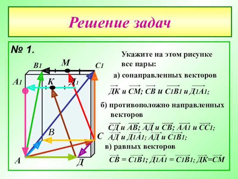 Решение задач по теме векторы в пространстве 10 класс презентация
