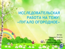 Исследовательская работа на тему Пугало огородное