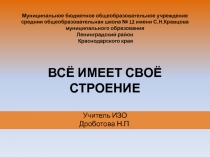 Презентация к уроку технологии в начальной школе Все имеет свое строение