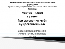 Презентация по русскому языку Три склонения имен существительных (4 класс)