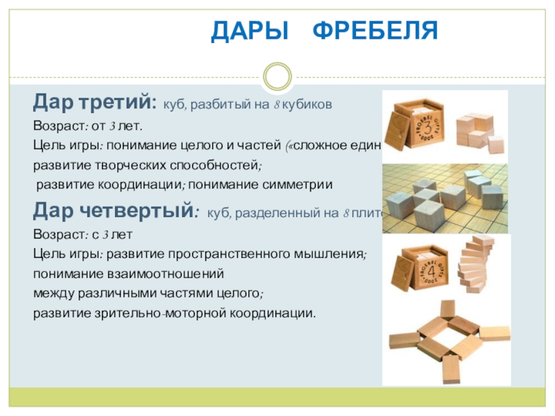 Презентация дары фребеля и методика их использования в детском саду