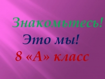 Презентация Знакомьтесь, это мы - 8-А класс!