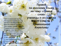 Презентация по русскому языку на тему Семья слов