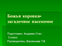 Презентация по экологии на тему Божья коровка