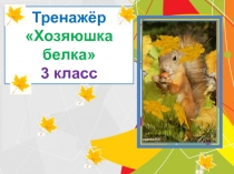 Тренажер к диктанту Хозяюшка белка . 3 класс. 1 четверть.