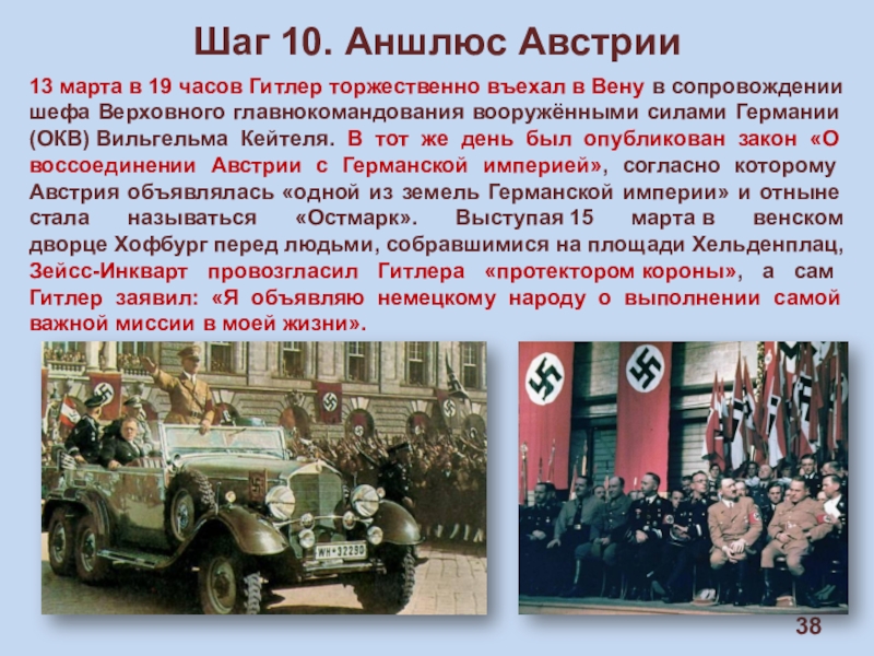 Аншлюс это. Март 1938 аншлюс Австрии. Присоединение Австрии к Германии в 1938. Аншлюс Австрии 1938 итоги. Захват Австрии Германией аншлюс Австрии.