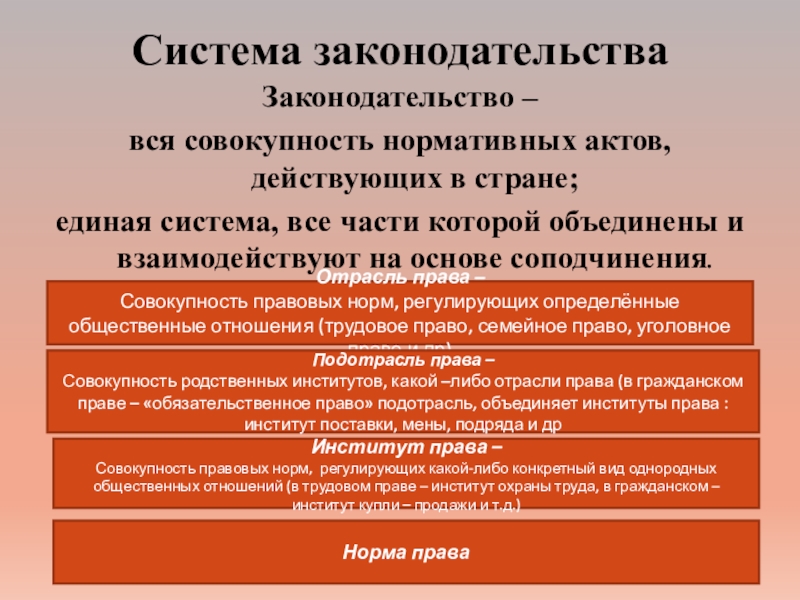 Единая правовая система. Система законодательства. Понятие и структура законодательства. Система законодательства это совокупность. Законодательство это совокупность нормативных актов.