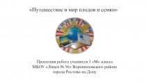 Презентация группового проекта Путешествие в мир плодов и семян. Выращивание Умного огорода и создание лэпбуков по данной теме.