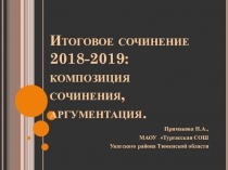 Презентация по литературе Итоговое сочинение 2018-2019: композиция сочинения, аргументация