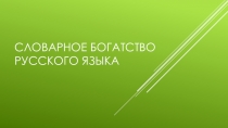 Презентация по русскому языку на тему Словарное богатство языка 7 класс