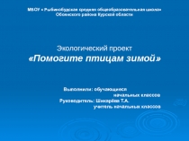 Внеклассное мероприятие Помогите птицам зимой