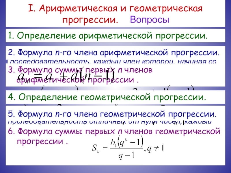 Убывающая геометрическая прогрессия