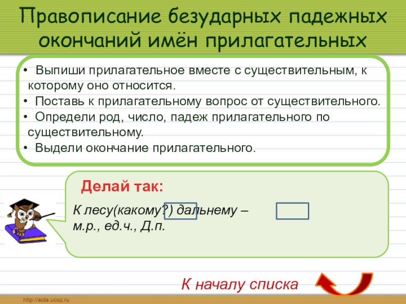 Что надо знать чтобы верно написать окончание имени прилагательного проект 4